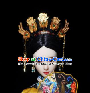 Chinese Ancient Qing Dynasty Manchu Queen Phoenix Headwear Traditional Palace Hair Accessories for Women