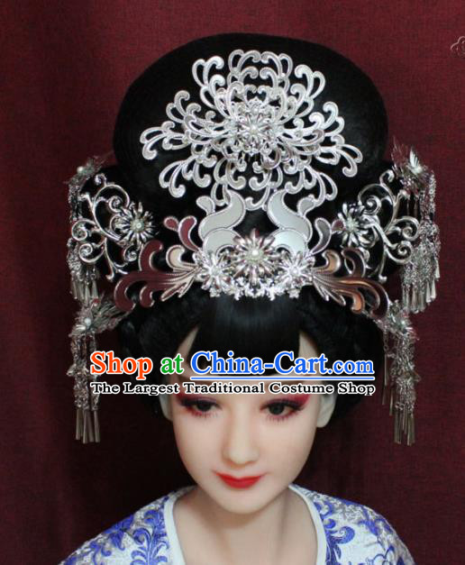 Chinese Ancient Wedding Phoenix Coronet Hairpins Traditional Ethnic Queen Hair Accessories for Women