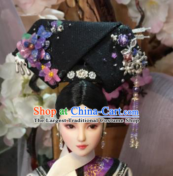 Chinese Ancient Qing Dynasty Imperial Consort Headwear Traditional Palace Manchu Hair Accessories for Women