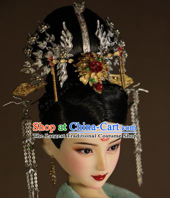 Chinese Ancient Imperial Concubine Hairpins Phoenix Coronet Headwear Traditional Tang Dynasty Hair Accessories for Women