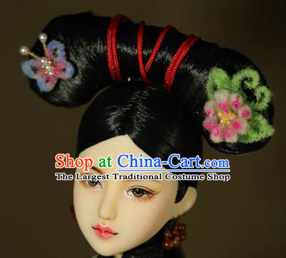 Chinese Ancient Court Maid Headwear Traditional Qing Dynasty Palace Manchu Imperial Consort Hair Accessories for Women