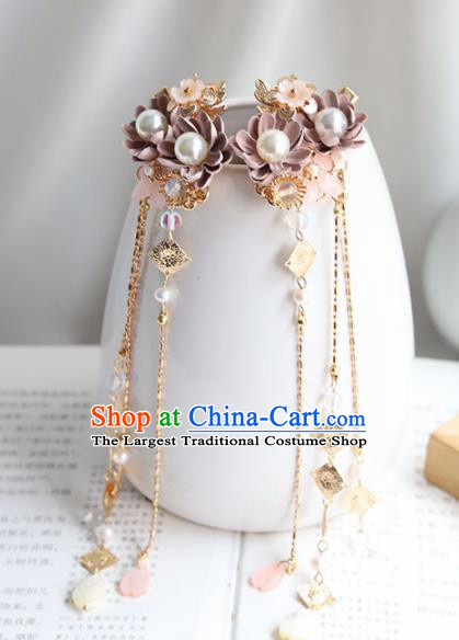 Chinese Ancient Princess Tassel Hair Claws Hairpins Traditional Hanfu Hair Accessories for Women