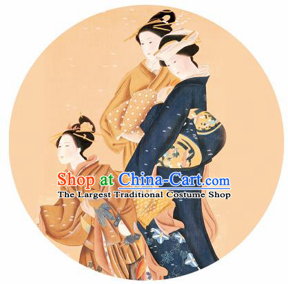 Handmade Japanese Kimono Geisha Yellow Oiled Paper Umbrellas Chinese Traditional Ancient Princess Umbrella