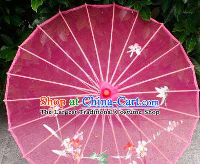 Handmade Printing Rosy Oiled Paper Umbrellas Chinese Traditional Ancient Princess Umbrella