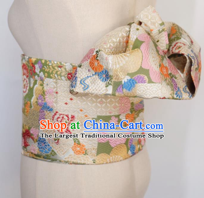 Japanese Handmade Kimono Brocade Waistband Japan Traditional Yukata Belts for Women