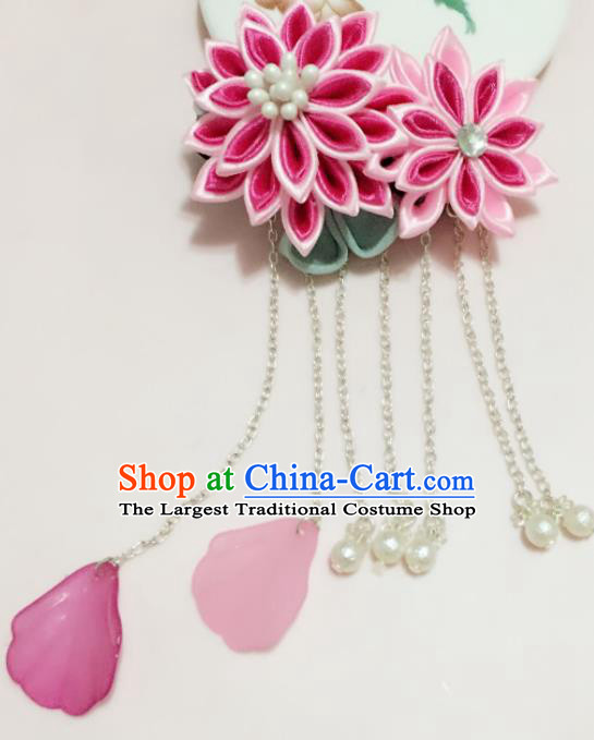 Japanese Traditional Geisha Tassel Hairpins Japan Handmade Kimono Hair Accessories for Women