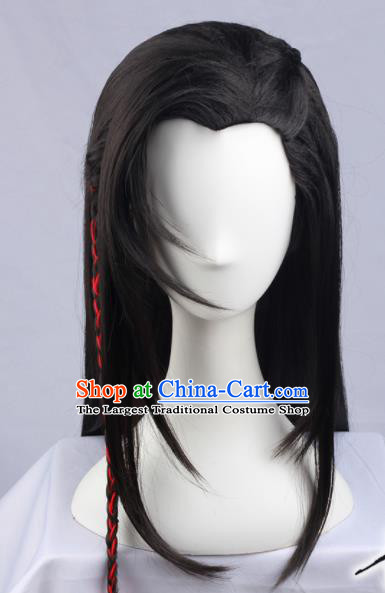 Chinese Traditional Young Hero Hanfu Wigs Sheath Ancient Swordsman Hairpiece Handmade Chignon for Men