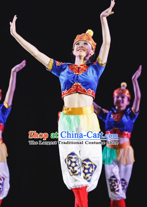 Chinese Mongolian Nationality Ethnic Dance Costume Traditional Mongol Clothing for Kids