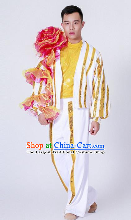 Chinese Modern Dance Stage Performance Costume Traditional Group Dance Clothing for Men