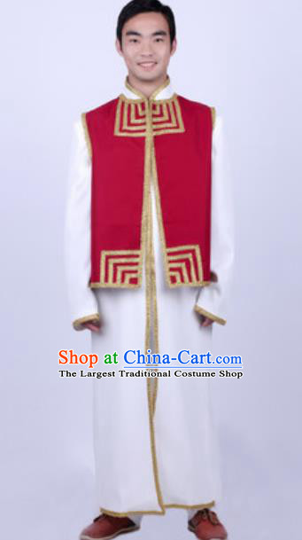 Chinese Nationality Ethnic Costume Traditional Minority Folk Dance Stage Performance Clothing for Men