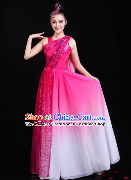 Traditional Chinese Spring Festival Gala Opening Dance Veil Dress Modern Dance Stage Performance Costume for Women