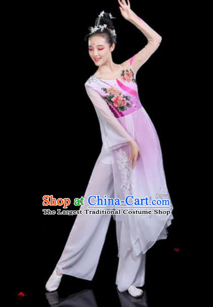 Traditional Chinese Classical Dance Group Dance Dress Umbrella Dance Stage Performance Costume for Women