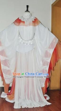 Traditional Chinese Han Dynasty Princess White Hanfu Dress Ancient Female Knight Embroidered Costume for Women