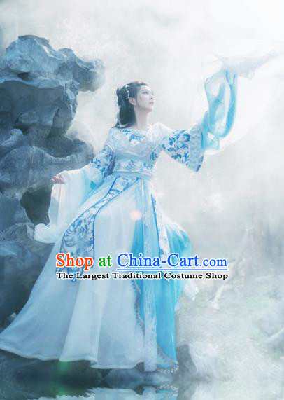 Traditional Chinese Tang Dynasty Imperial Consort Hanfu Dress Ancient Peri Princess Embroidered Costume for Women