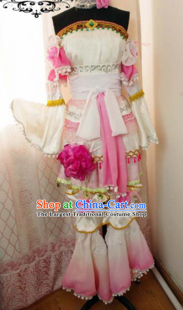 Traditional Chinese Cosplay Swordswoman Hanfu Dress Ancient Peri Embroidered Costume for Women