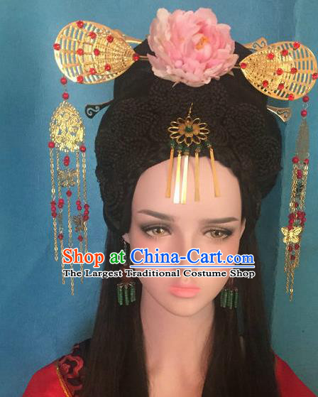 Traditional Chinese Tang Dynasty Imperial Concubine Phoenix Coronet Hairpins Handmade Ancient Palace Hair Accessories for Women