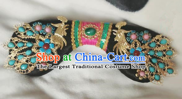 Traditional Chinese Qing Dynasty Imperial Consort Phoenix Headwear Ancient Palace Manchu Hair Accessories for Women