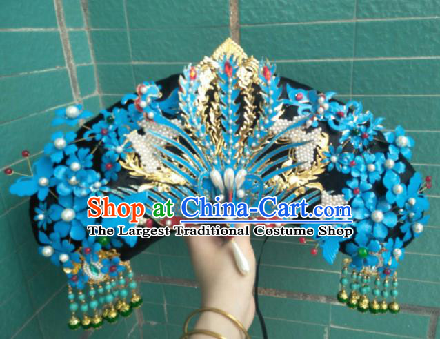 Traditional Chinese Handmade Qing Dynasty Queen Cloisonne Phoenix Coronet Hairpins Ancient Imperial Consort Hair Accessories for Women