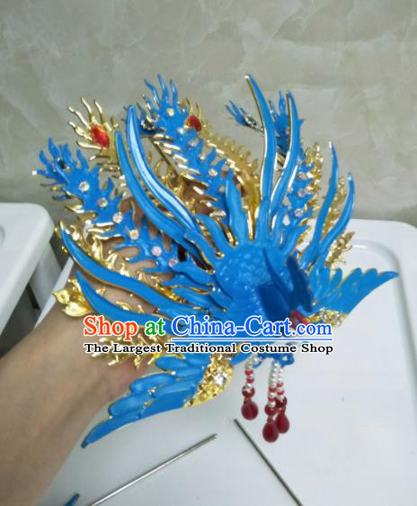 Traditional Chinese Handmade Ancient Phoenix Coronet Qing Dynasty Imperial Consort Tassel Hairpins Headwear Hair Accessories for Women