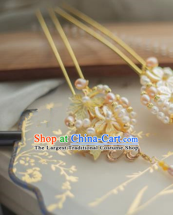 Chinese Handmade Hanfu Pearls Hairpins Traditional Ancient Princess Hair Accessories for Women