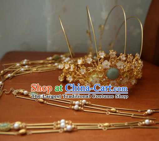 Chinese Handmade Hanfu Tassel Phoenix Coronet Hairpins Traditional Ancient Princess Hair Accessories for Women