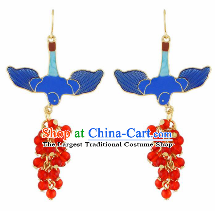 Top Grade Stage Show Red Tassel Earrings Brazilian Carnival Catwalks Ear Accessories for Women