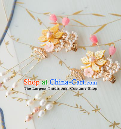 Chinese Handmade Hanfu Tassel Hair Claws Hairpins Traditional Ancient Princess Hair Accessories for Women