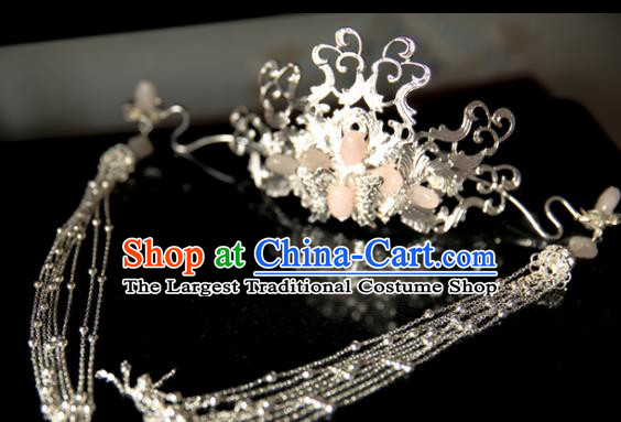 Chinese Handmade Hanfu Hairpins Tassel Hair Crown Traditional Ancient Princess Hair Accessories for Women