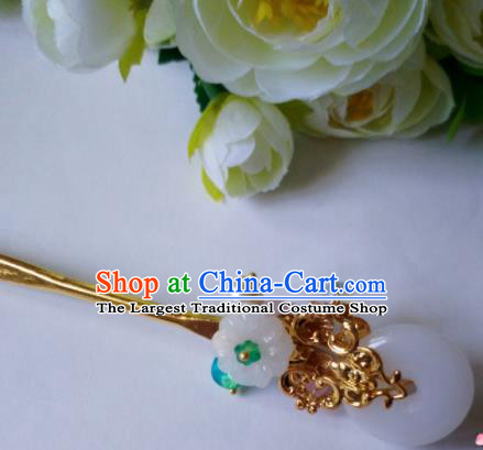 Chinese Handmade Hanfu Palace Hairpins Jade Hair Clip Traditional Ancient Princess Hair Accessories for Women