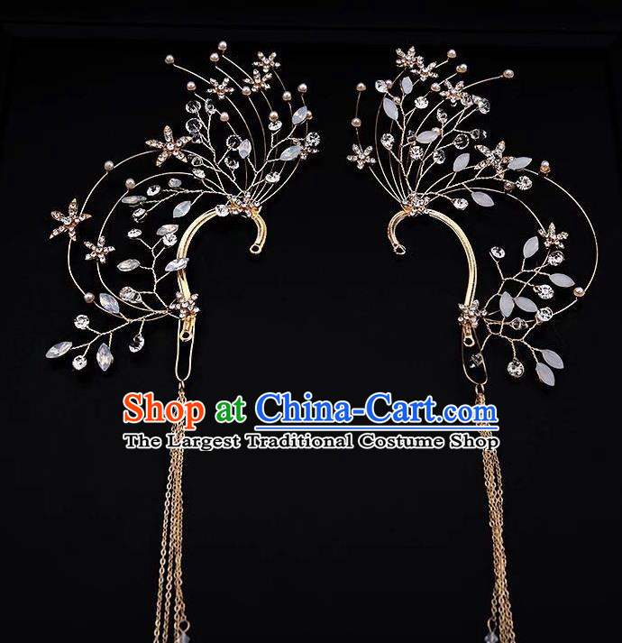 Handmade Chinese Classical Tassel Ear Accessories Ancient Princess Hanfu Earrings for Women