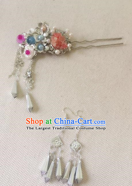 Traditional Chinese Handmade Tassel Hair Clip Hanfu Hairpins Ancient Imperial Consort Hair Accessories for Women