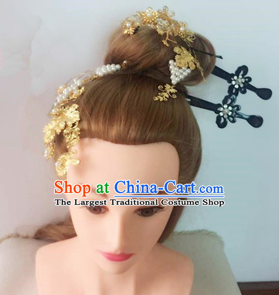 Handmade Chinese Traditional Hanfu Hairpins Ancient Tang Dynasty Queen Hair Accessories for Women