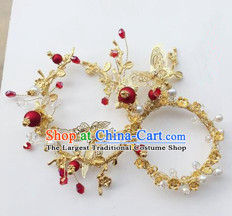 Chinese Handmade Hanfu Accessories Ancient Swordsman Golden Face Mask for Women