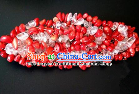 Chinese Handmade Hanfu Palace Pomegranate Seed Hair Crown Hairpins Traditional Ancient Princess Hair Accessories for Women