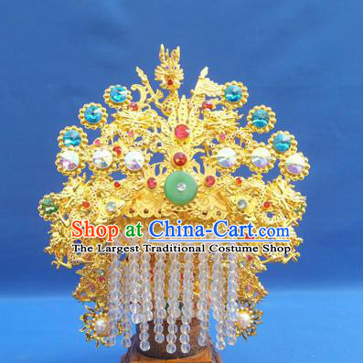 Handmade Chinese Ancient Goddess Queen Phoenix Coronet Hairpins Traditional Hanfu Hair Accessories for Women