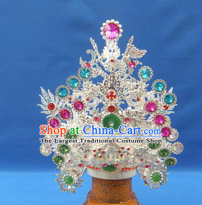 Handmade Chinese Ancient Goddess Queen Argent Phoenix Coronet Hairpins Traditional Hanfu Hair Accessories for Women