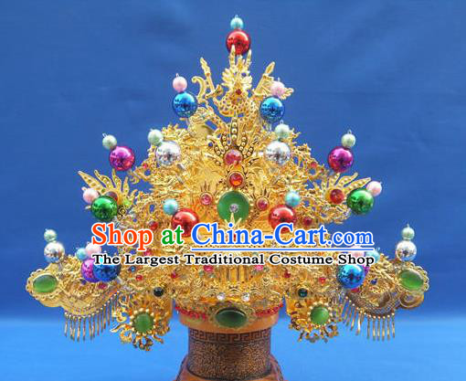 Handmade Chinese Ancient Goddess Queen Golden Phoenix Coronet Hairpins Traditional Hanfu Hair Accessories for Women