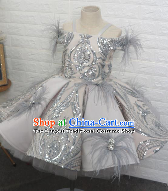 Top Grade Stage Show Dance Bubble Full Dress Catwalks Court Princess Costume for Kids