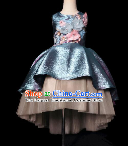 Top Grade Stage Show Dance Compere Full Dress Catwalks Court Princess Costume for Kids