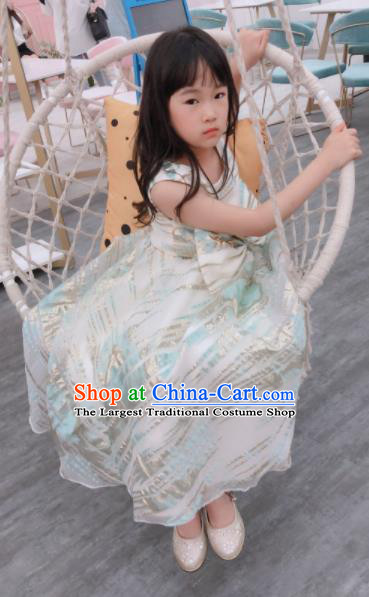 Professional Catwalks Stage Show Dress Modern Fancywork Compere Court Princess Dance Costume for Kids