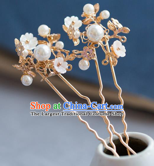 Chinese Handmade Palace Golden Hairpins Ancient Princess Hair Accessories Headwear for Women