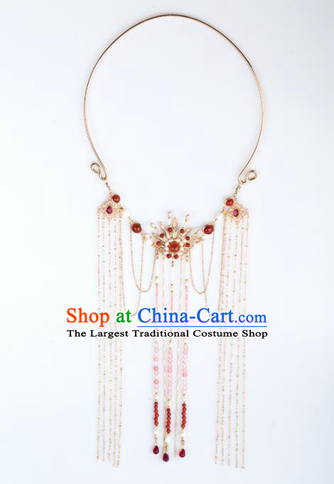 Handmade Chinese Classical Tassel Necklace Ancient Palace Hanfu Necklet Accessories for Women