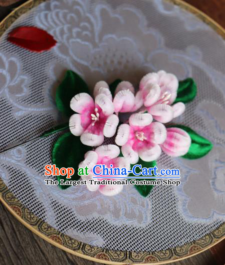 Chinese Handmade Wedding Velvet Plum Blossom Hairpins Ancient Palace Queen Hair Accessories Headwear for Women