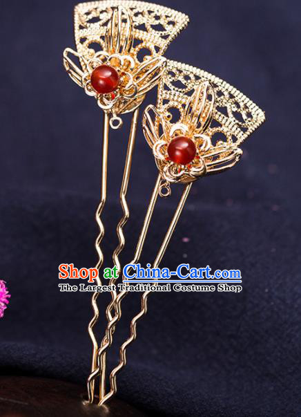 Chinese Handmade Hanfu Golden Hairpins Ancient Princess Hair Accessories Headwear for Women