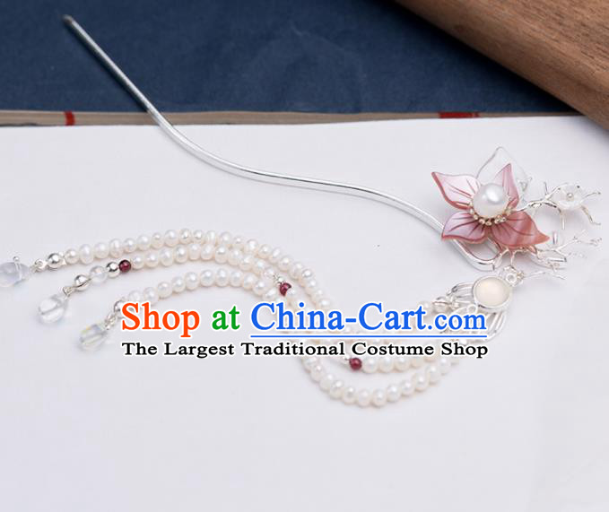 Chinese Handmade Hanfu Beads Tassel Hairpins Ancient Princess Hair Accessories Headwear for Women