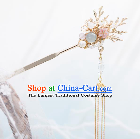 Chinese Handmade Hanfu Tassel Hair Clips Hairpins Ancient Princess Hair Accessories Headwear for Women