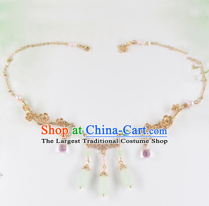 Chinese Handmade Palace Jade Eyebrows Pendant Hairpins Ancient Princess Hanfu Hair Accessories Headwear for Women