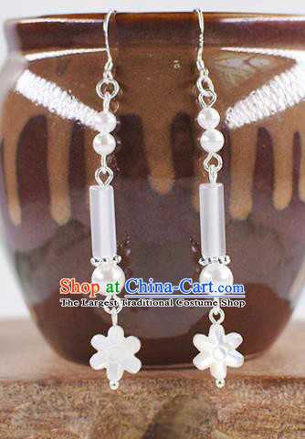 Handmade Chinese Classical Aventurine Star Tassel Earrings Ancient Palace Hanfu Ear Accessories for Women