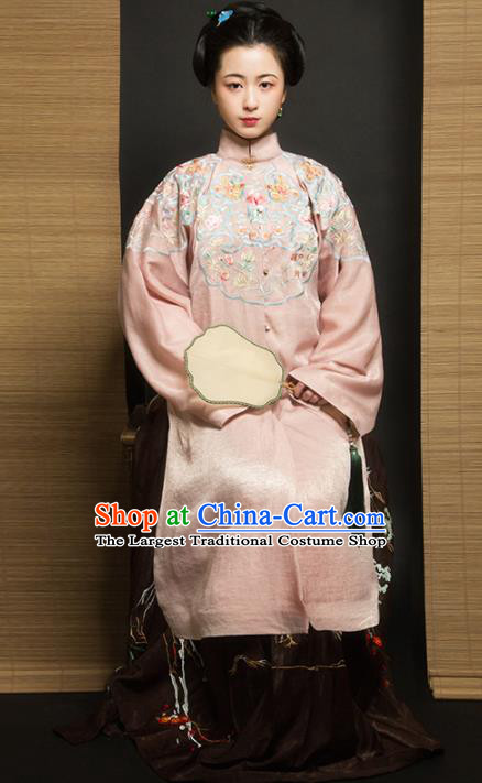 Chinese Traditional Ming Dynasty Imperial Consort Historical Costume Ancient Court Embroidered Hanfu Dress for Women