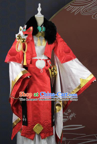 Chinese Traditional Cosplay Emperor Red Costume Ancient Swordsman Hanfu Clothing for Men